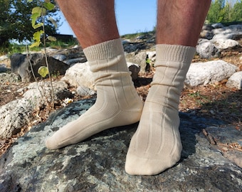 3x Socken aus Bio-Baumwolle: Ungefärbte Socken, hergestellt in Italien