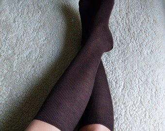 Set 2X of Knee-High Wool Socks; Luxury Pure Wool Socks; Everyday Woolen Socks; Wool and Cotton Tall Socks; Made in Italy