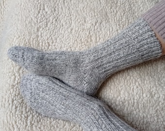 Alpaca Wool Socks/Thick Alpaca Wool Socks/Knit Wool Socks/Warm Snug Wool Socks/Heavy Duty Alpaca Socks/Undyed Wool Socks/Made in Italy