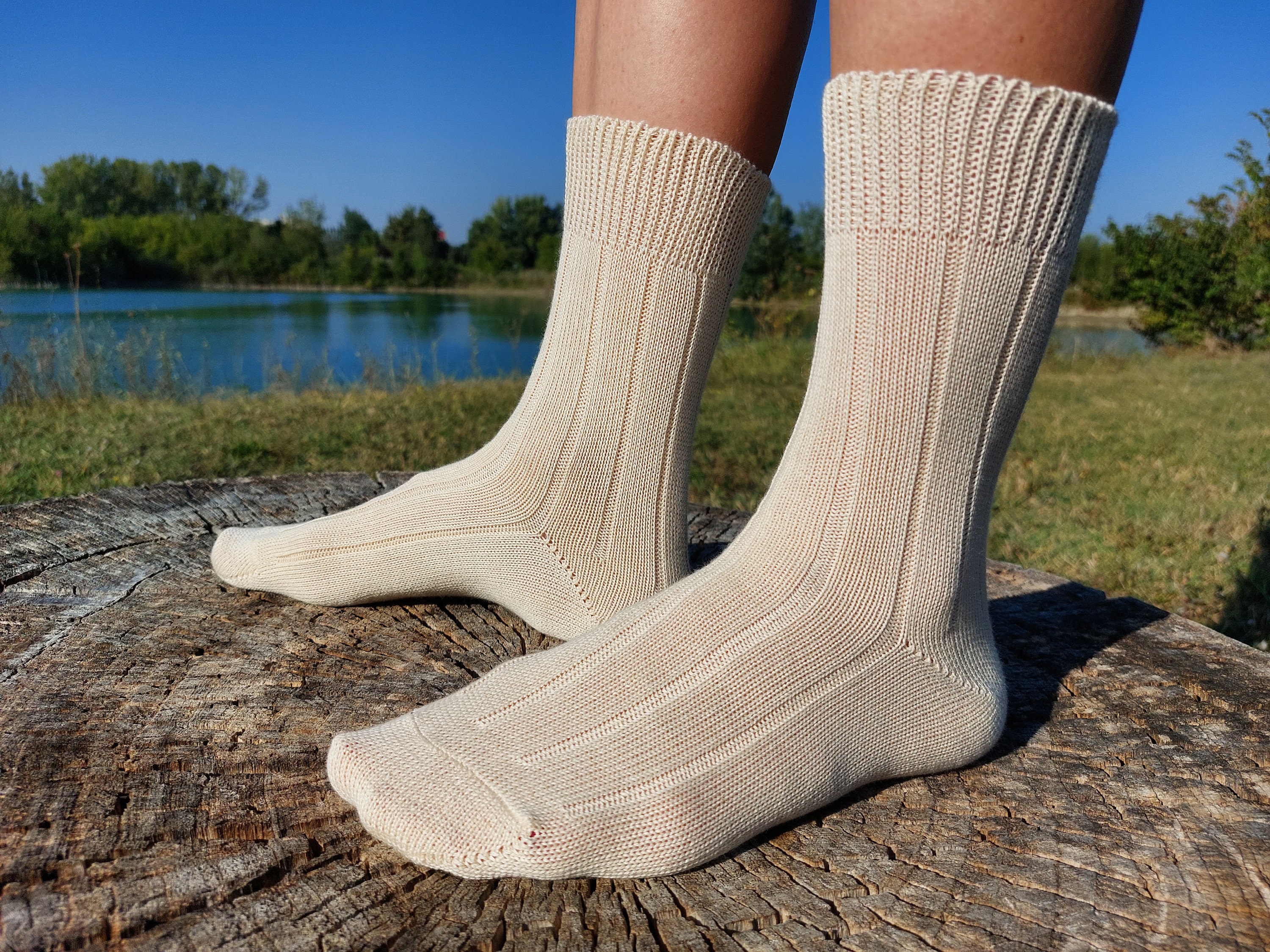 6 Pack Mens 100% Cotton Non Elastic/Binding Summer Dress Socks for  Circulation