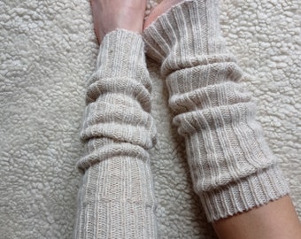 Alpaca Wool Leg Warmers/Italian Tall knitted thick wool sock/Knee high leg warmers/Yoga socks/Dance socks/Pilates leg warmers Made in Italy