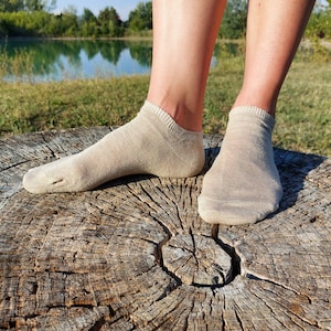 3x SET Organic Hemp Socks; Low-cut socks, ankle socks; Casual summer sneaker socks; Everyday comfortable, cool, light socks; Made in Italy