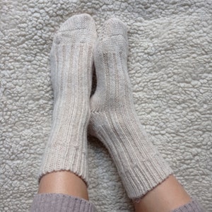 Set 2X Italian Alpaca Wool Socks; thick wool alpaca socks; snug bed socks; gift for her; knitted wool socks; home gift; made in italy