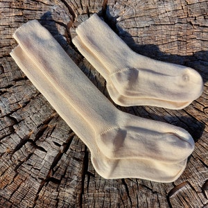 Organic cotton knee-high kid socks (3 pairs), baby socks; certified organic cotton, baby organic cotton socks, toddler socks; MADE IN ITALY