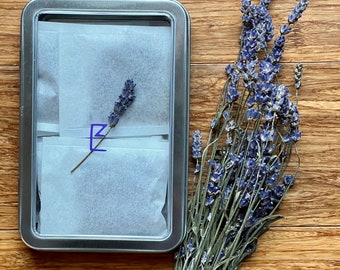 Lavender Sachets - Tin of 8 sachets from our 2023 harvest, handmade, all natural and farm fresh