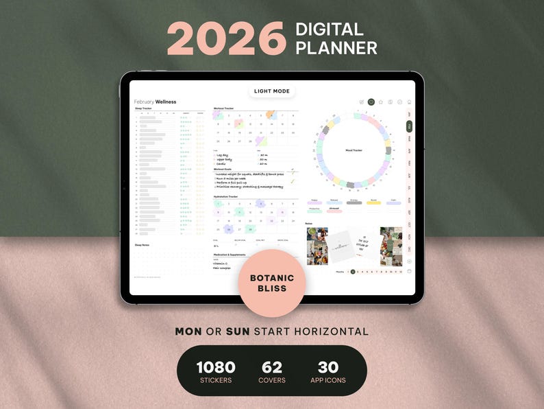 2026 Digital Planner, Hyperlinked PDF for Ipad, Aesthetic and ...