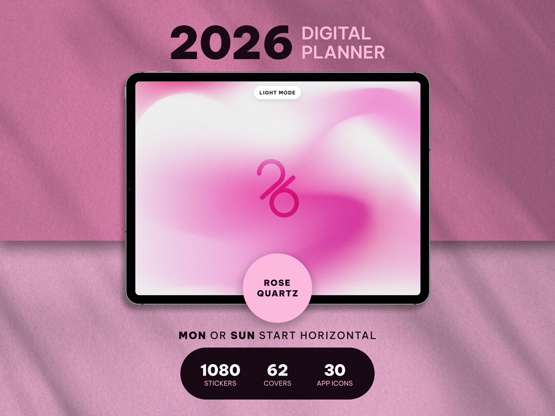 2026 Digital Planner Landscape for Ipad, Hyperlinked PDF, Aesthetic ...