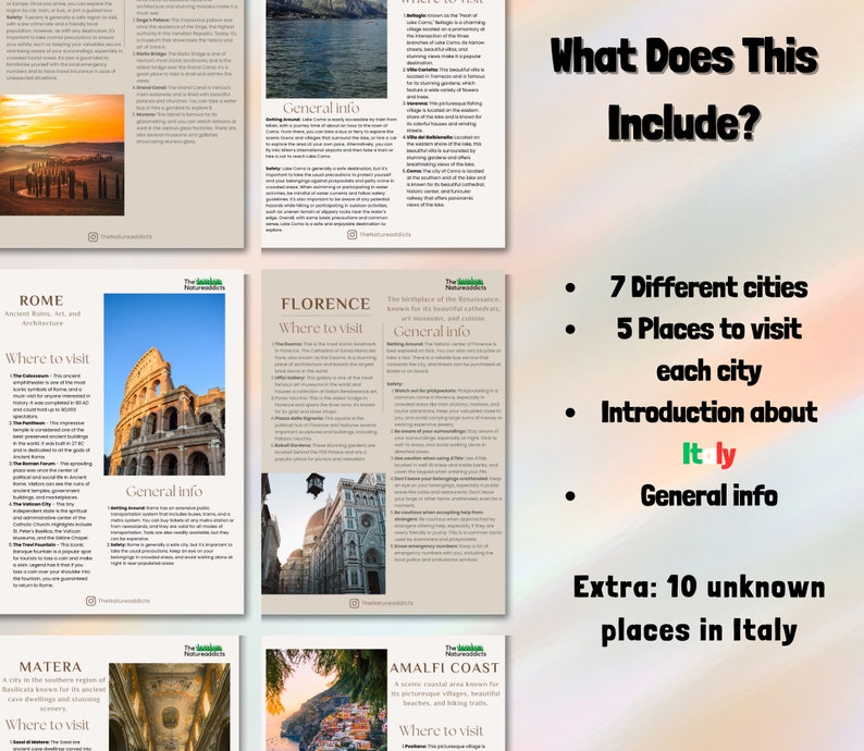 Italy Travel Guide | 7 Cities Itinerary (PDF) - Etsy