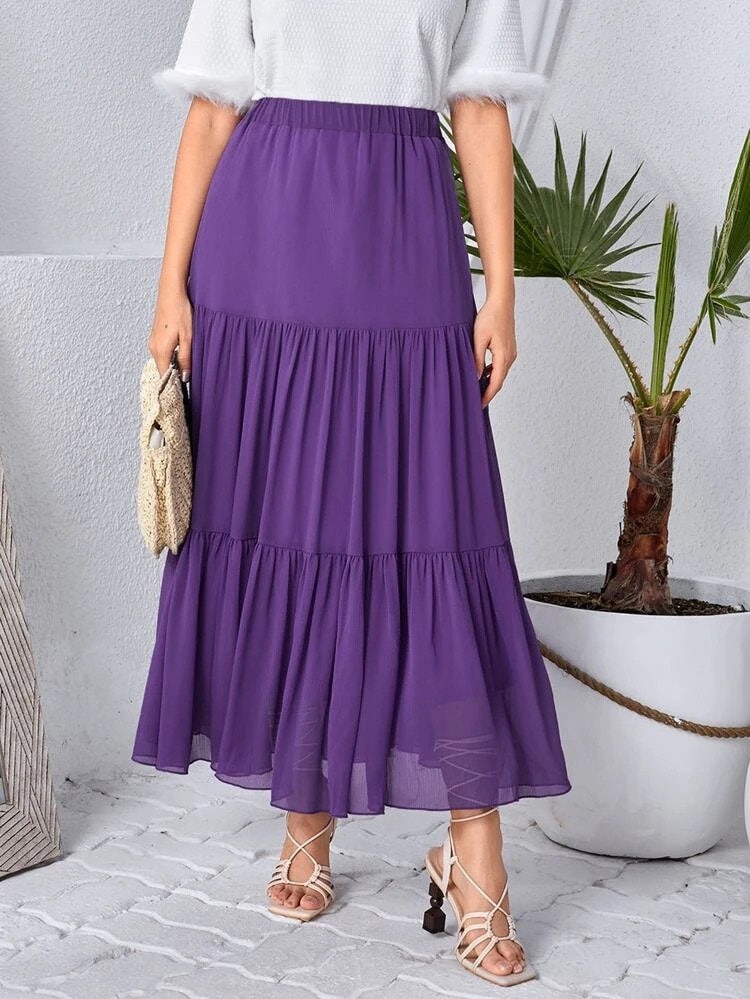 Layer Maxi Skirt, Maxi High Waist Skirt, Ruffel Skirt, Black Bally Dance Skirt, High Waist