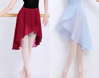 Dance Ballet Skirts For Women Wrap Sheer Chiffon Tie Dance Skirts Adults Leotards Skirt Ballet Practice Dance Wear Gymnastics Training skirt