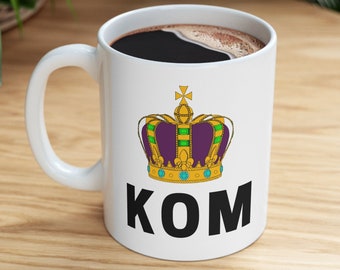 CUSTOM KOM MUG, unique beautiful ceramic mug, King of the Mountain cup, ideal gift for cyclist, cozy cup of road racing history