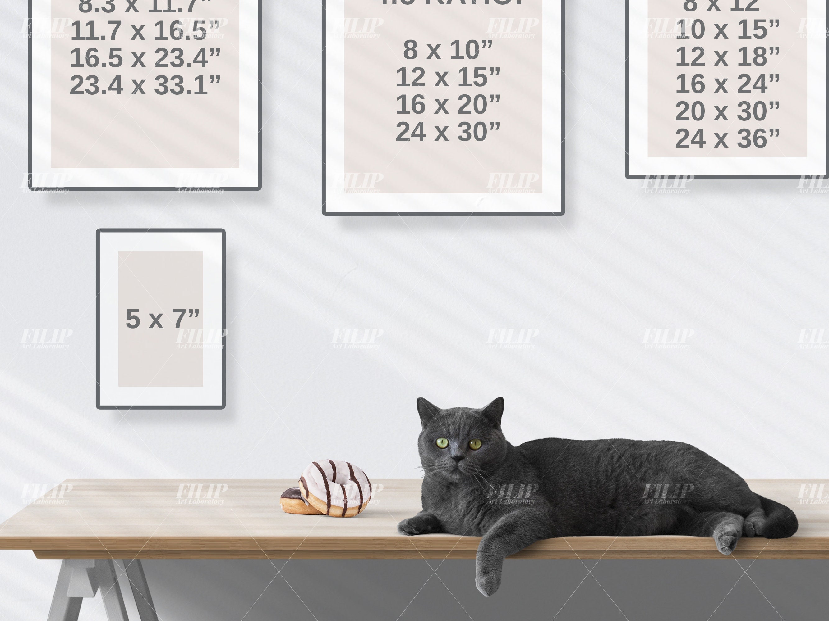 Wall Art Size Guide, Frame Size Guide, Digital Print Size Mockup