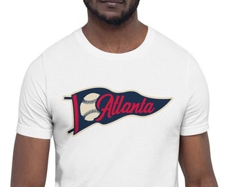ATLANTA Baseball Team Color PENNANT Unisex Graphic T-shirt Tee S, M, L, XL, 2X, 3X Ballpark Georgia