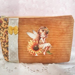 Trousse "Petite Fée". Trousse fait main, tissu velours, idée cadeau.