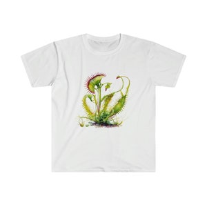 Venus Fly Trap T-Shirt, Watercolor Illustration, Botanical Art, Carnivorous Plant Lover, Nature Inspired, Venus Fly Trap, Plant Shirt