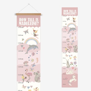 Personalised Height Chart for Children - Pretty & Pink