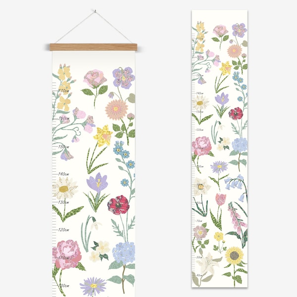 Height Chart for Children - Flowers