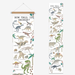 Personalised Height Chart for Children - Dinosaurs with Names