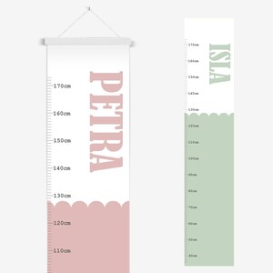 Personalised Height Chart for Children - Personalised - Scalloped Edge - Available in Multiple Colourways