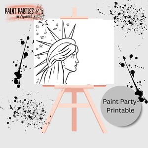 DIY Paint Party Printable Adult Paint & Sip Template Canvas Stencil Coloring Page Kids Download Art Party Girl Night Date Night Family Night