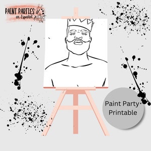 DIY Paint Party Printable Adult Paint & Sip Template Canvas Stencil Coloring Page Kids Download Art Party Girl Night Date Night Family Night