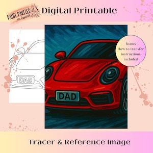 Father&#39;s day Sip and Paint Party Template DIY Canvas Printable Coloring Page Party Printable Adult Paint & Sip Template Canvas Kids Download