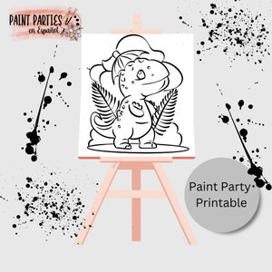DIY Paint Party Printable Adult Paint & Sip Template Canvas Stencil Coloring Page Kids Download Art Party Girl Night Date Night Family Night