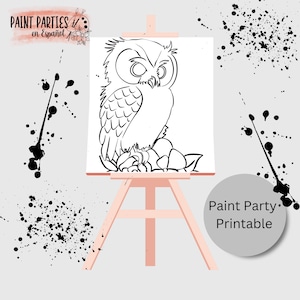 DIY Paint Party Printable Adult Paint & Sip Template Canvas Stencil Coloring Page Kids Download Art Party Girl Night Date Night Family Night