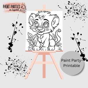 DIY Paint Party Printable Adult Paint & Sip Template Canvas Stencil Coloring Page Kids Download Art Party Girl Night Date Night Family Night