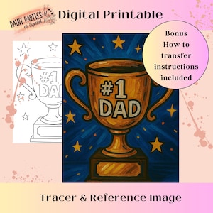 Father&#39;s day Sip and Paint Party Template DIY Canvas Printable Coloring Page Party Printable Adult Paint & Sip Template Canvas Kids Download
