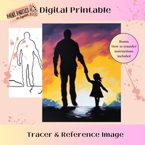 Father&#39;s day Sip and Paint Party Template DIY Canvas Printable Coloring Page Party Printable Adult Paint & Sip Template Canvas Kids Download