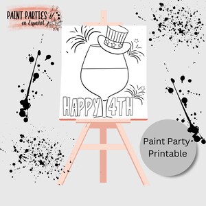 DIY Paint Party Printable Adult Paint & Sip Template Canvas Stencil Coloring Page Kids Download Art Party Girl Night Date Night Family Night