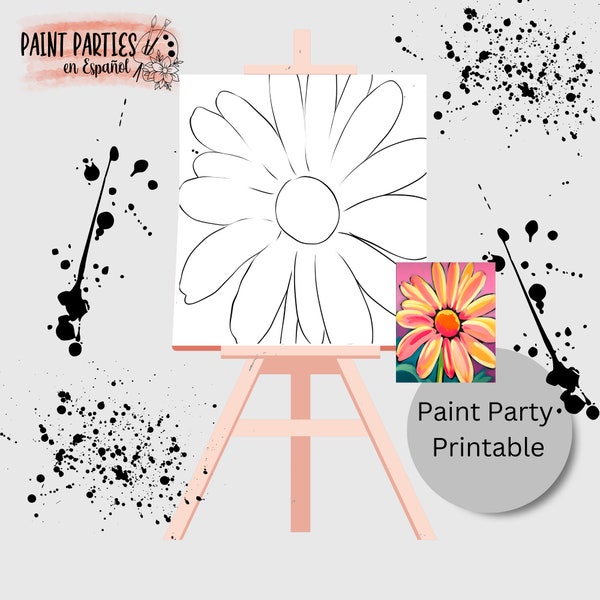 DIY Paint Party/Pre-drawn/Outline Canvas/Adult Painting/Paint & Sip/Pre-Sketched/Art Party/Coloring Page/Stencil/Printable for Canvas