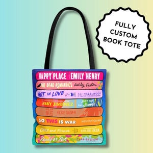Op maat gemaakte draagtas voor boekenstapel: gepersonaliseerd cadeau voor boekenliefhebber