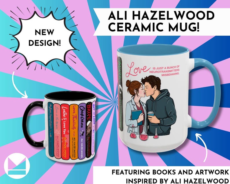 Ali Hazelwood Book Lover Mug: STEM Romance, Nerdy Couple Art image 2