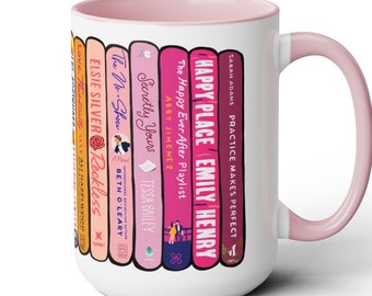 Custom Book Stack Coffee Mug: Reader Gift, Personalized Book Club