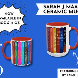 Sarah J Maas Book Stack Mug: ACOTAR, Crescent City, Throne of Glass image 2