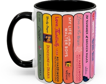 Custom Book Stack Coffee Mug: 11oz Reader Gift, Personalized Book Club