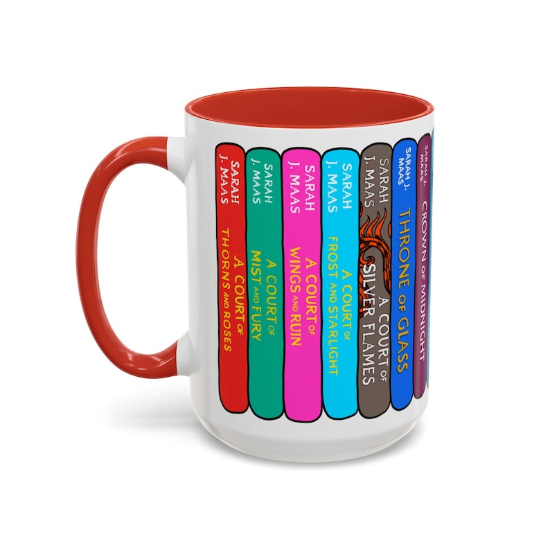 Sarah J Maas Book Stack Mug: ACOTAR, Crescent City, Throne of Glass image 1
