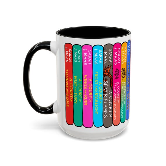 Sarah J Maas Book Stack Mug: ACOTAR, Crescent City, Throne of Glass