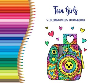40 Teen Girls Coloring Pages, Teens Coloring Pages, Preppy Aesthetic ...