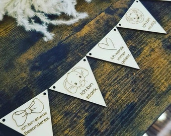 Affirmation bunting garland neutral, girls and boys, Montessori