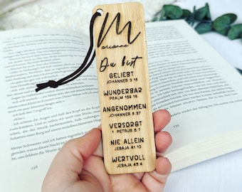 Christliches Lesezeichen für die Bibel, mit Affirmationen und Bibelversen, Du bist geliebt