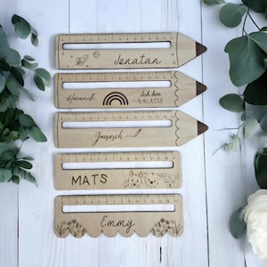 Ayuda de lectura con regla, bolígrafo de madera, flor, animales, vehículos, dinosaurio, regalo de matrícula escolar, personalizado, aprender a leer, escolar, cono escolar
