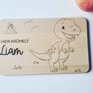 Children&#39;s breakfast board, snack board, cutting board, T-Rex, Tyrannosaurus, cute dinosaur