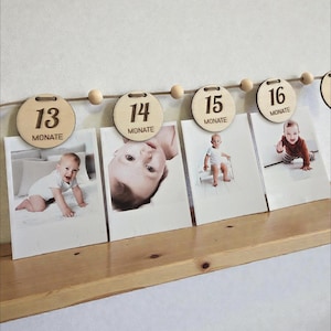 Girlande 13 - 24 Monate mit Tier Motiven, DIY Wanddekoration & Foto Banner für den 2. Geburtstag