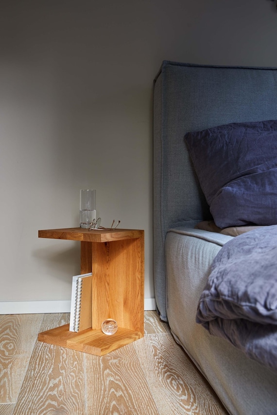 NTC Lux Nachttisch Aus Massiver Eiche Mit Schublade – Moderner Beistelltisch Fürs Schlafzimmer
