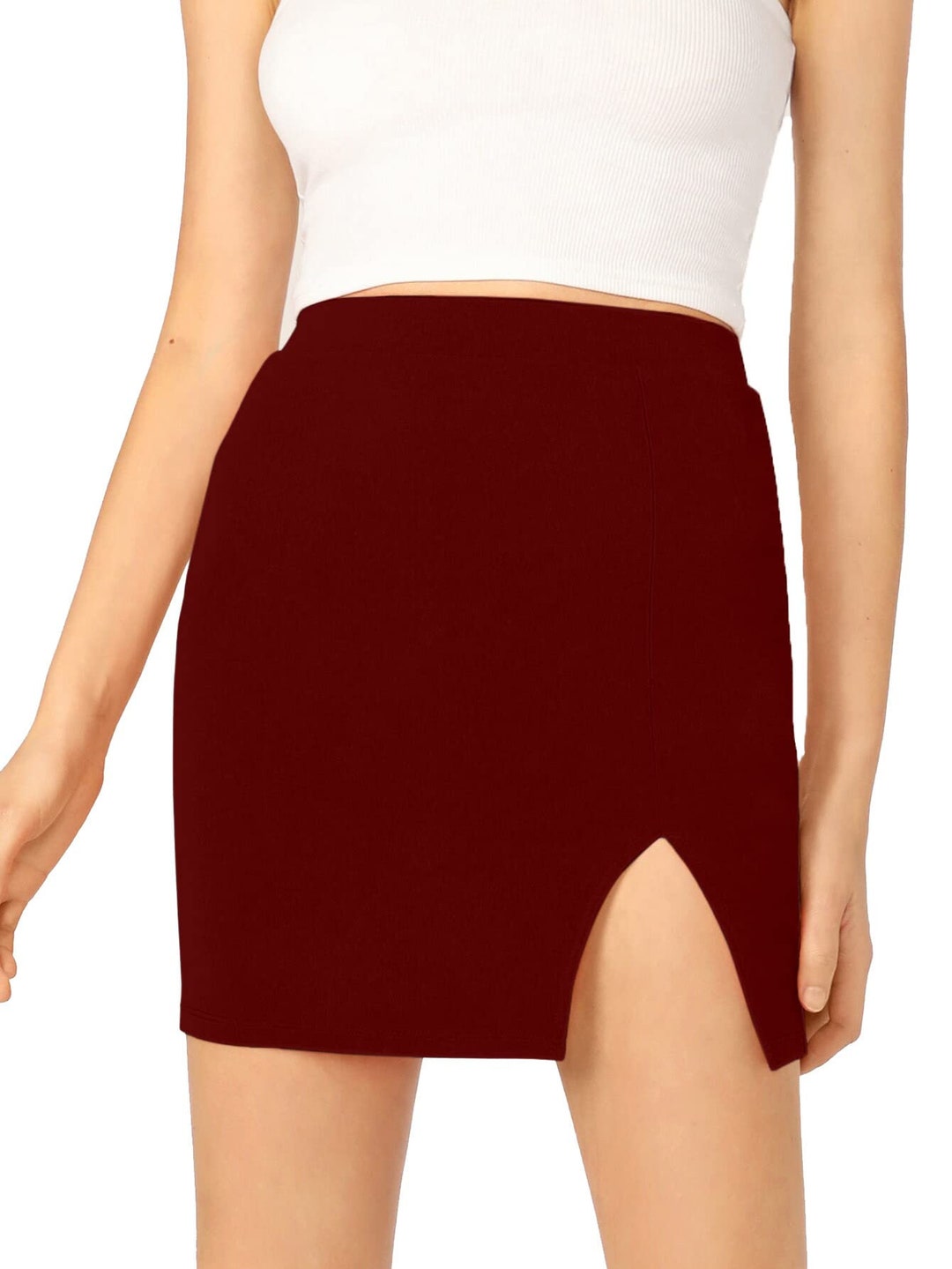 Women's & Girls' High Slit Mini Skirt Etsy