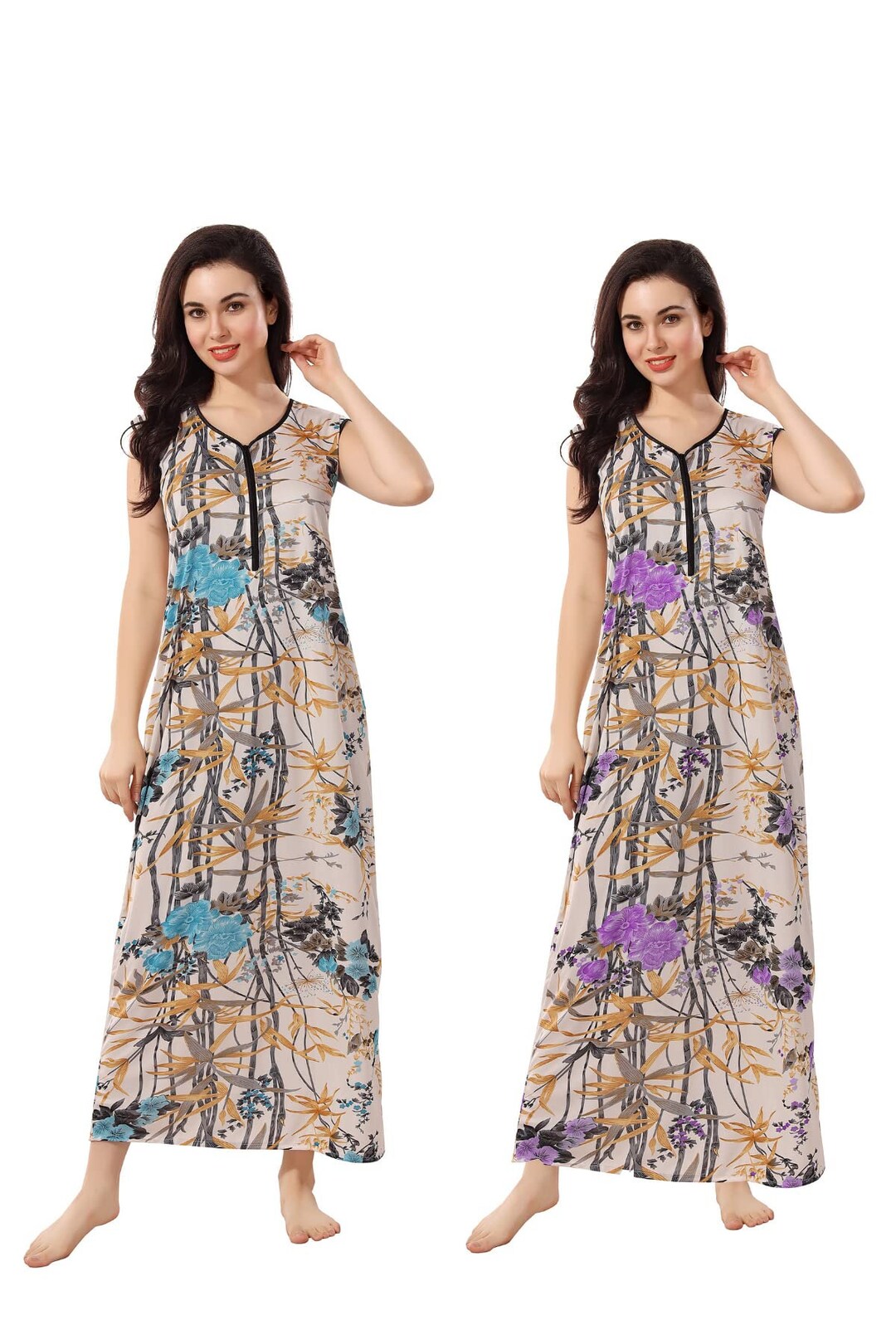Women's Sarina Printed Maxi Nighty pack of 2 Etsy