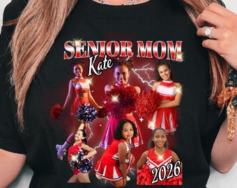 Custom Senior Family Shirt, Custom Bootleg Rap Senior Night Tee Personalized Proud Family, Custom Photo Shrt, Christmas Gift Mom Senior Gift